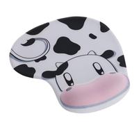 HUAJINGKEJI Tapis de souris en forme de vache avec coussin de poignet intégré - Poignée en caoutchouc ferme - Tapis de souris pour ordinateur de bureau