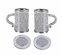 HUAJINGKEJI Tasse à café en verre avec poignée, verres à vin, bière, thé, double couche, isolation thermique
