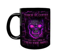 HUAJINGKEJI Tasse à café humoristique en céramique pour Touch Drink It Skull 325 ml