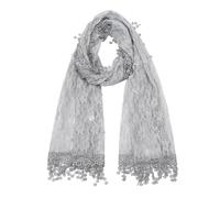 HUAJINGKEJI Voile en dentelle élégante pour mariage, hijab traditionnel, châle en dentelle, couvre-tête pour chapelle catholique, coiffe formelle, écharpe de mariée élégante, gris, Taille unique