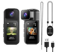 HUAJUN Action Cam 180° Rotation des Objectifs WiFi Caméra, 2.7K Action Caméra mit 170°Widetwingle,Bicycle Video Caméra, Helmkamera, Body Cam für Vlogs, Voyages, Outdoor
