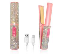 HUAJUN Fer a Lisser Sans Fil, Lisseur Cheveux avec 5000 mAh, 2 en 1 Titanium Lisseur Boucleur Cheveux, Chauffage Rapide 3 Température, Mini Lisseur de Voyage par USB Rechargeable Hair Straightener