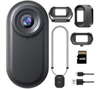 HUAJUN Mini Caméra Sport 1080P, 64GB Caméra de Sport de Charge Magnétique, Écran HD Pleine Vue 1.47 Pouce, Batterie de 1150 mAh, pour Vélo, Voyage,Multifonctions Kit d'Accessoiresv