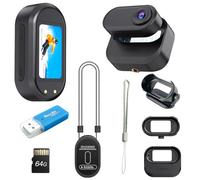 HUAJUN Mini Caméra Sport 1080P, 64GB Caméra de Sport de Charge Magnétique, Écran HD Pleine Vue 1.47 Pouce, Batterie de 1150 mAh, pour Vélo, Voyage,Multifonctions Kit d'Accessoiresv (5979)