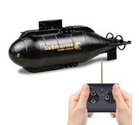 HUAJUN Mini sous Marin Télécommandé Enfant, 6 Canaux 2,4 Ghz RC Bateau étanche Lumière LED Rotation à 360°, Jouet Aquatique Télécommandé pour Piscine D'été Enfants, Cadeau Enfants 6 à 12 Ans, Noir