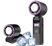 HUAJUN Ventilateur Portable à Main,Mini Ventilateur Turbo Réglable en Vitesse(de 1 à 100),Batterie de 4000mAh avec Corps en Métal,Affichage Numérique,pour Maison, le Bureau,Voyage,Extérieur