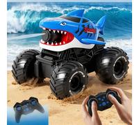 HUAJUN Voiture Télécommandée Amphibie 4WD 360°Rotation 2.4GHz RC Voiture Tout Terrain Etanche avec Eau Pulvérisée pour Enfants 3-12 Ans