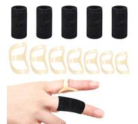 Huakaile 7Pcs Attelle de Doigt Ovale Support de Doigt et 5Pcs Manchons de Doigt Attelle de Doigt à Déclenchement Redresseur de Doigt Attelle de Doigt pour Pouce Index Moyen Annulaire (Taille6,7,8,9,1