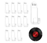 Huakaile Lot de 12 supports muraux en vinyle acrylique avec ruban adhésif, pas de vis, présentoir de disques vinyles, étagère de rangement, suspension, couverture d'album de musique, support pour la