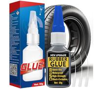 HuakChai Colle Caoutchouc extra forte et imperméable, 30 g, Colle Plastique extra Forte à séchage rapide et imperméable pour chaussures, produits en caoutchouc, avec 3 compte-gouttes pointus