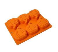 HUAKENER Lot de 3 moules à gâteau en forme de citrouille en silicone pour la fabrication de mini gâteaux d'Halloween, Thanksgiving, automne, bombe au chocolat, gelée, savon, bougie