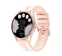HUAKUA Montre Connectée Femme Appel Bluetooth Ronde Montre Sport pour Android iOS Smartwatch Podometre Cardiofréquencemètre Oxymetre Cycle Menstruel Fond d Écran Personnalisé Suivi Sommeil Rose