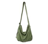 HUALEENA ZZPLNZYQ Sac à bandoulière en toile pour femme, sac besace décontracté, grand sac à bandoulière, sac de courses unisexe, vert, Large