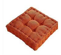 HUALEMEI Carré Épaissir Coussin De Siège,Super Doux Confort Coussins De Chaise à Manger Canapé Coussin pour Le Soulagement De La Pression Coussin De Sol-Orange 43x43x8cm(17x17x3inch)