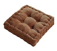 HUALEMEI Carré Épaissir Coussin De Siège,Super Doux Confort Coussins De Chaise à Manger Canapé Coussin pour Le Soulagement De La Pression Coussin De Sol-Marron 38x38x8cm(15x15x3inch)