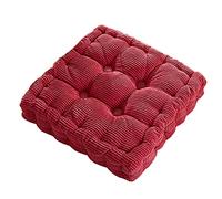 HUALEMEI Carré Épaissir Coussin De Siège,Super Doux Confort Coussins De Chaise à Manger Canapé Coussin pour Le Soulagement De La Pression Coussin De Sol-Rouge Rose 43x43x8cm(17x17x3inch)