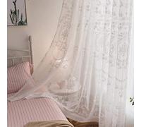 HUALEMEI Dentelle Rideaux,Brodé Tulle Voilage pour Living Room Balcon,Filtrage De La Lumière Écrans De Fenêtre A 150x270cm(59x106inch)