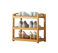 HUALEMEI Multicouches Bambou Range Chaussures,Ménage Anti-poussière Bois Massif Porte-Chaussures,Robuste Durable Meuble Chaussures Portable Pas-Slip Shoe Organizer-3 Couches 50cm(20inch)