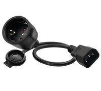HuaLiSi C14 vers Schuko Câble Adaptateur 16A 250V C14 Mâle à CEE7 Femelle Rallonge Courte Electrique, pour Une Utilisation Extérieure ou Intérieure, à La Maison, Au Bureau (0.5m)