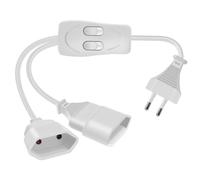 HuaLiSi Cable avec Interrupteur Euro 2.5A 250V Prise D'extension Euro Rallonge Câble Euro électrique Type C avec Interrupteur pour électroménagers TV Moniteur D'ordinateur 30cm (Blanc)