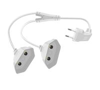 HuaLiSi Câble D'extension Euro 2 en 1 Rallonge Câble Euro Électrique Type C 2.5A 250V pour Appareils Ménagers, Téléviseurs, Ordinateurs Etc (Blanc, 0.5 m)