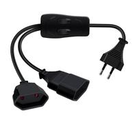 HuaLiSi Rallonge Prise Euro Câble D'extension Euro 2.5A 250V Rallonge Câble Euro électrique Type C avec Interrupteur pour électroménagers TV Moniteur D'ordinateur 30cm (Noir)