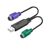 HuaLiSiJi Adaptateur PS2 USB Clavier Adaptateur PS2 USB Câble PS2 vers USB Puce Intégrée Pas Besoin de Piloter Plug and Play (Black)