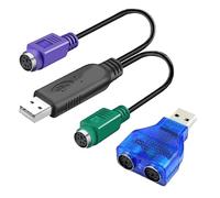 HuaLiSiJi Adaptateur PS2 USB Clavier Adaptateur PS2 USB, Câble PS2 vers USB Puce Intégrée Pas Besoin de Piloter Plug and Play (Vert)