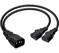 HuaLiSiJi C13 Splitter Rallonge 10A 250V Cable d'alimentation C13 C14 Double pour Ordinateur, Projecteur, TV, Moniteur, Imprimante (1 m)