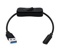 HuaLiSiJi Câble Adaptateur USB 3.0 A Mâle à Type C Femelle avec Interrupteur, Transfert de données 5Gbps Câble Type C Femelle vers USB Male pour Téléphone Cellulaire, iPad, U Stick (Noir, 0.5 m)