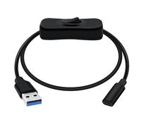 HuaLiSiJi Câble Adaptateur USB 3.0 A Mâle à Type C Femelle avec Interrupteur, Transfert de données 5Gbps Câble Type C Femelle vers USB Male pour Téléphone Cellulaire, iPad, U Stick (Noir, 1 m)