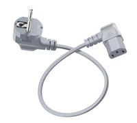 HuaLiSiJi Cable Alimentation Coudé à 90° C13 Câble IEC Contact de Protection de Câble Type F (CEE 7/4) vers Prise C13, pour Ordinateur, TV, Moniteur, écran, Projecteur, Etc (Gris, 2m)