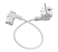 HuaLiSiJi Cable Alimentation Coudé à 90° C13 Contact de Protection de Câble Type F (CEE 7/4) vers Prise C13, pour Ordinateur, TV, Moniteur, écran, Projecteur, Etc (Blanc, 0.5m)