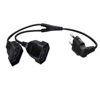 HuaLiSiJi Câble D'extension Euro 2.5A 250V 625W Type C Euro Rallonge Câble Euro Rallonge Double Prise Euro Euro 2 en 1 pour électroménagers TV Moniteur D'Ordinateur (45cm 90°)