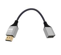 HuaLiSiJi Câble d'extension HDMI 4K 60Hz Câble HDMI Mâle vers Femelle 18Gbps Transmission Haute Vitesse Connecteur Plaqué or 24K pour Smart TV, Ordinateur (Tête Droite, 0.5 m)