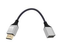 HuaLiSiJi Câble d'extension HDMI 4K 60Hz Câble HDMI Mâle vers Femelle 18Gbps Transmission Haute Vitesse Connecteur Plaqué or 24K pour Smart TV, Ordinateur (Tête Droite, 0.2 m)