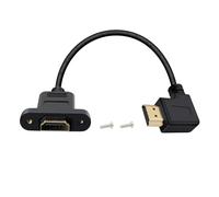 HuaLiSiJi Câble d'extension HDMI avec Panneau de Montage 4K 60Hz Câble HDMI Mâle vers Femelle à 90 Degrés 10Gbps Transmission Haute Vitesse pour Lecteur Blu Ray, TV 3D (Incurvé vers Gauche, 0.5 m)