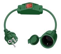 HuaLiSiJi Cable D'extension Schuko avec Interrupteur 16A 250V Cable Schuko avec Interrupteur 3x1.0mm² Rallonge IP44 pour Une Utilisation Extérieure ou Intérieure (Vert, 0.5m)