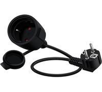 HuaLiSiJi Cable D'extension Schuko Coudé 16A 250V Mini Rallonge Electrique Rallonge électrique Courte Schuko 2 AC Prise IP44 pour Utilisation Extérieure ou Intérieure (Noir, 3 m)