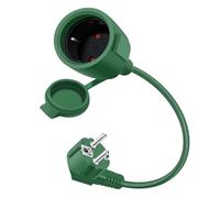 HuaLiSiJi Cable D'extension Schuko Coudé 16A 250V Mini Rallonge Electrique Rallonge électrique Courte Schuko 2 AC Prise IP44 pour Utilisation Extérieure ou Intérieure (Vert, 0.3m)