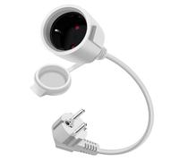 HuaLiSiJi Cable D'extension Schuko Coudé 16A 250V Mini Rallonge Electrique Rallonge électrique Courte Schuko 2 AC Prise IP44 pour Utilisation Extérieure ou Intérieure (Blanc, 2m)