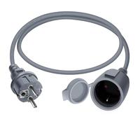 HuaLiSiJi Cable Extension Electrique Schuko 16A 250V Cable D'extension Schuko Courte avec Caoutchouc Imperméable, 2 AC Prise IP44 pour Utilisation Extérieure ou Intérieure (Gris, 2m)