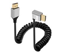 HuaLiSiJi Câble HDMI Spirale 4K 60Hz Câble HDMI 90 Degrés 10.2Gbps Haute Vitesse, Interface Plaquée or 24K Supporte ARC, 3D pour Ordinateur, Lecteur Blu Ray, TV (Incurvé vers Droite, 0.5-1.8 m)