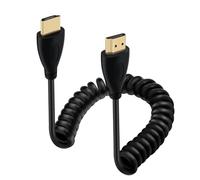 HuaLiSiJi Câble Spirale HDMI Câble 10.2Gbps HDMI Mâle Mâle Interface Plaquée Or 4K 60Hz Supporte ARC, 3D pour Ordinateur, Lecteur Blu Ray, TV (Tête Droite, 1.8 m)