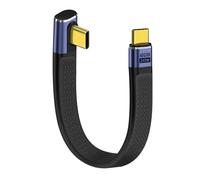 HuaLiSiJi Câble USB C 4.0 Thunderbolt 4 Type C 90 Degrés 40Gbps Cable USB C Charge Rapide Plat 240W 48V 5A Audio Vidéo 8K 60Hz pour Type C Téléphone, Tablette (Coude à 90° Medium, 12 cm)