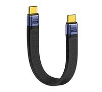 HuaLiSiJi Câble USB C 4.0 Type C Thunderbolt 4 40Gbps Cable USB C Charge Rapide Plat 240W 48V 5A Audio Vidéo 8K 60Hz pour Type C Téléphone, Tablette, Ordinateur Portable (Mâle vers Mâle, 12 cm)