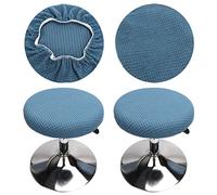HuaLiSiJi Housse de Tabouret Rond, 2 Pièces Housse Tabouret de Bar Rond élastique, Lavable Facile d'entretien Doux et Durable, pour Tabouret de Bar Chaise 30-40cm (Bleu)