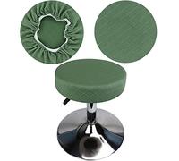 HuaLiSiJi Housse Tabouret Rond 30-40 cm Housse de Tabouret en Tissu Luxueux Rond, Extensible Infroissable Lavable Anti-poussière Doux et Durable (1, Vert)