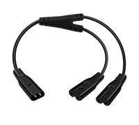 HuaLiSiJi IEC 320 C8 vers C7 Double d'alimentation Câble 2.5A 250V C8 mâle vers C7 Femelle rallonge câble pourpour Lampes de Bureau, Chargeurs d'ordinateur Portable, etc (Noir, 0.3 m)
