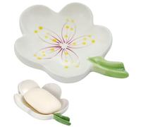 HuaLiSiJi Porte Savon Ceramique Porte Savon Salle de Bain Support Eponge Evier Cuisine, pour Toutes Les Tailles Communes de Solide (Blanc)